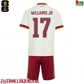 Spanien Nico Williams #17 Borta Kläder Barn VM 2026 Kortärmad (+ Korta byxor)